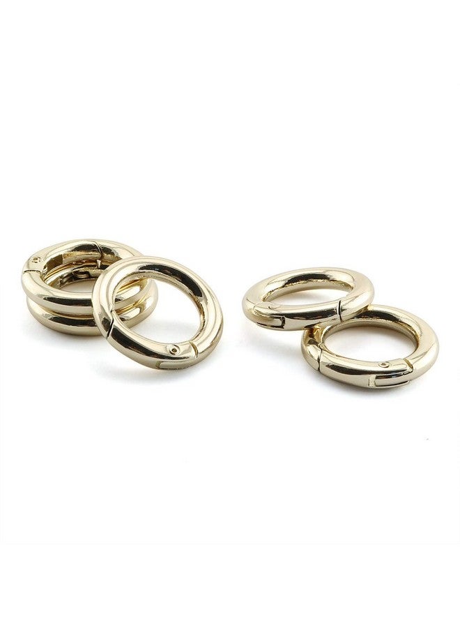 JCBIZ JCBIZ 6pcs Zinc Alloy Round Spring Snap Hooks Clip DIY Accessories for Handbag Purse Shoulder Strap Key Chains,17mm/0.67in Inner Diameter Circle Metal Key Ring Buckle(Gold)  - Image 5