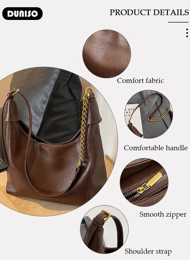 DUNISO Handbags for Women, PU Leather Crossbody Bag, Shoulder Bag for Adjustable Shoulder Strap, Large Capacity Portable Satchel, Fashion Shoulder Bag for Ladies - Image 3