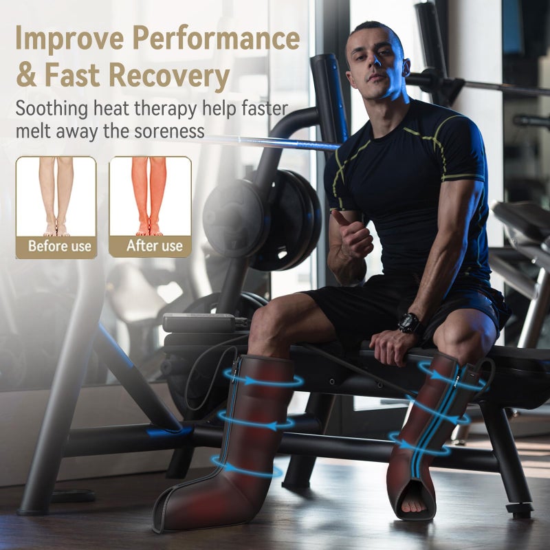 FIT KING مدلك الساقين FIT KING مع حرارة - مدلك ضغط الساقين المحسن للدورة الدموية وتخفيف الألم، معتمد من FSA HSA، مدلك كاحل وساق للوذمة، استرخاء واستعادة - هدية للأب والأم - Image 3