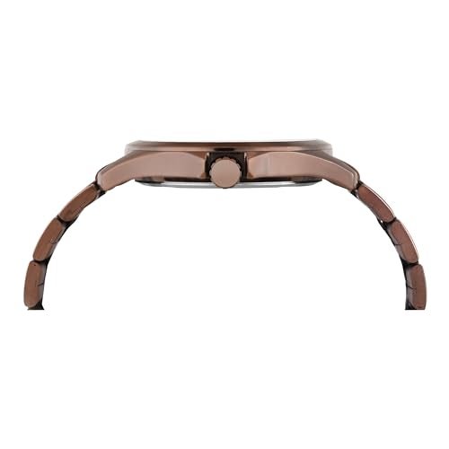 TIMEX Analog Watch for Man with Brown Round Dial & Brown Stainless Steel Bracelet Band Water Resistant Men's Wrist Watches - TW000X136 - Image 3