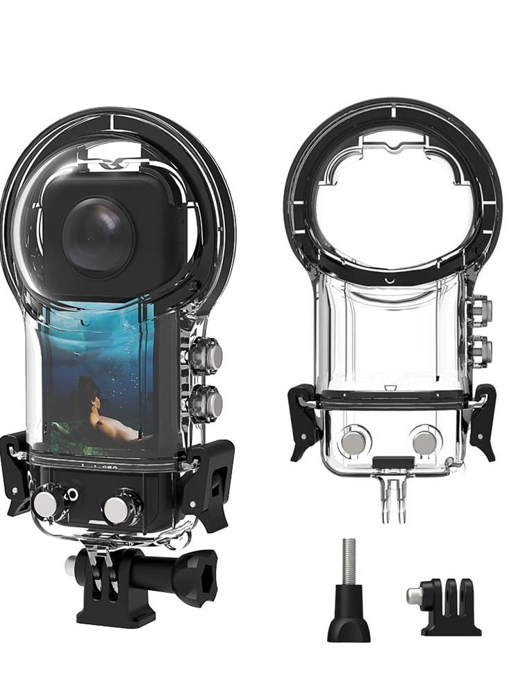 SOLARAE Waterproof Housing Case for Insta360 X3 Action Camera, Double Lock Dive Protective Shell with Bracket Mount Accessories, 30M Underwater Diving Protection - Image 1