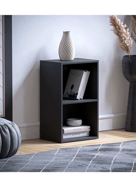 Bookcase and accessory Display Unit of wood 2Tier Black