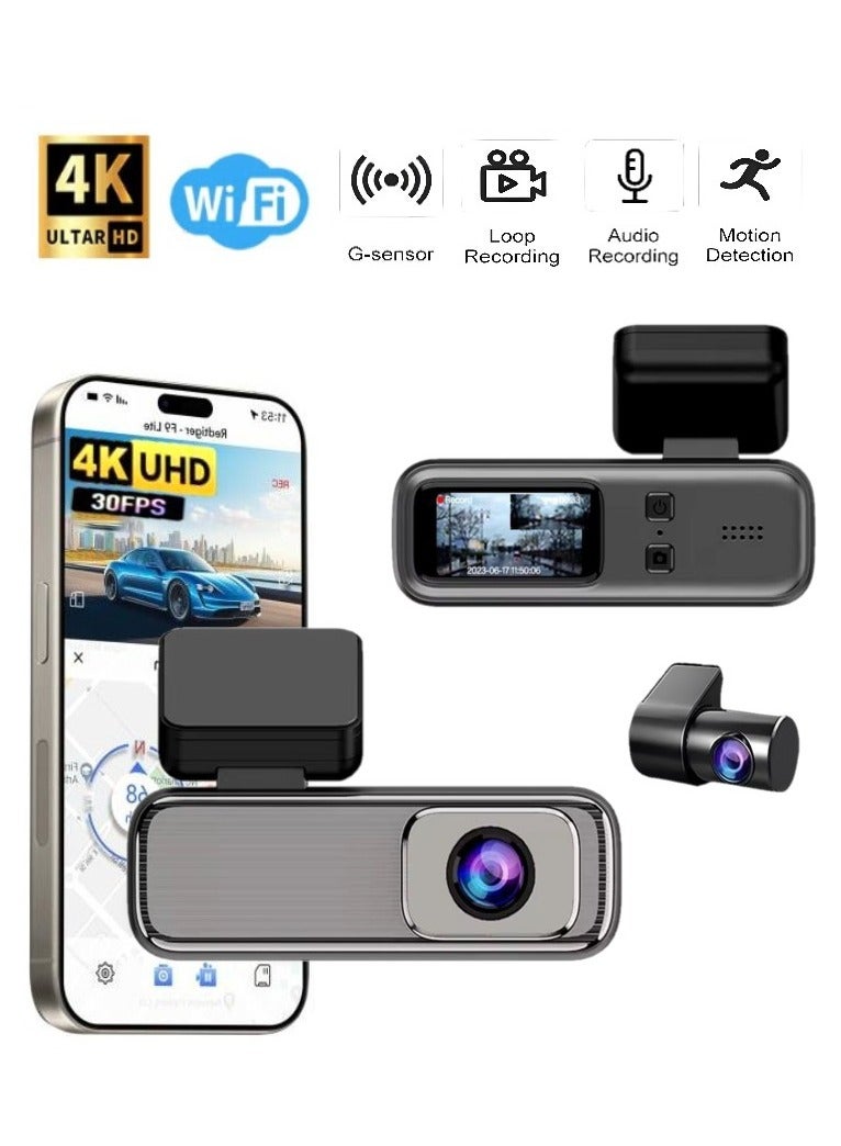 Generic Dash Cam 4K Smart Car Camera Supports Wi-Fi High Resolution Recording, Sound and Video, Night Vision with Motion Sensors and a Special App for Easy Control  - Image 1