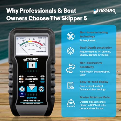 Tramex Skipper 5 Boat Moisture Meter SMM5 | Marine Instrument for Measuring Moisture Content in Wood & Glass-Reinforced Plastic (GRP) - Image 5
