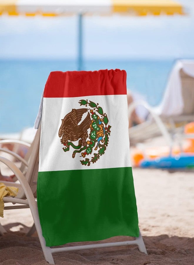 LOGOVISION Mexico Flag Beach Towel, 30"x60" Beach Towel - Image 2