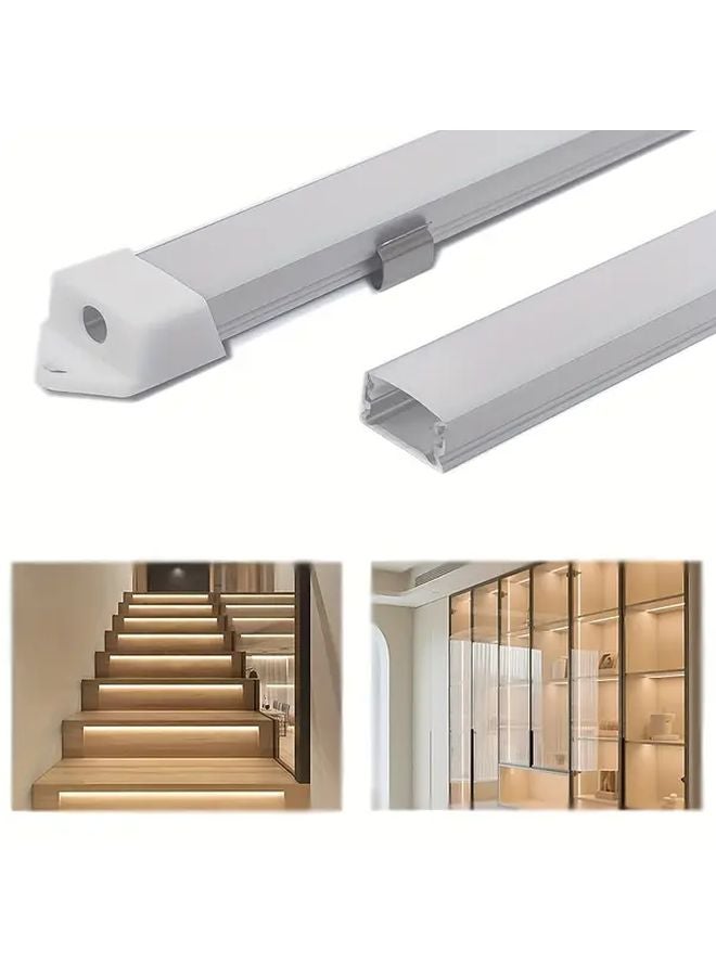 12 قطعة 50 سم قناة ناشر LED على شكل حرف U من بروفيل الألومنيوم مع غطاء - Image 5