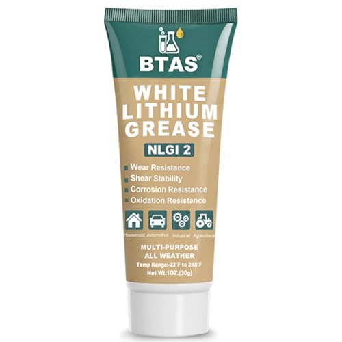 BTAS White Lithium Grease for Car DoorBearings Gears Lubricant GreaseGarage Door Tracks Hinges and Sliding Mechanisms Highly Versatile for Automotive Marine Industrial and Home use NLGI 2 1 oz - Image 1