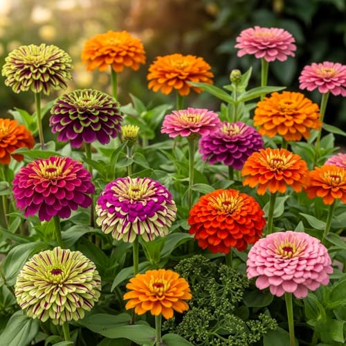 BlimBurn Zinnia 'Tutti Frutti' Mix Flower Seeds (50 Seeds) - Premium Hybrid | Easy to Grow, Drought Tolerant & Disease Resistant | for All-Year Home Gardening - Image 4