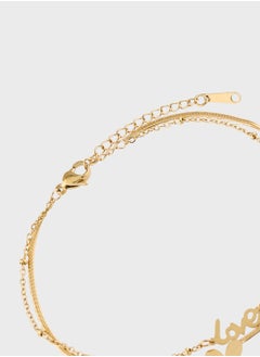 Ginger Pearl Heart Charm Anklet  - Image 3