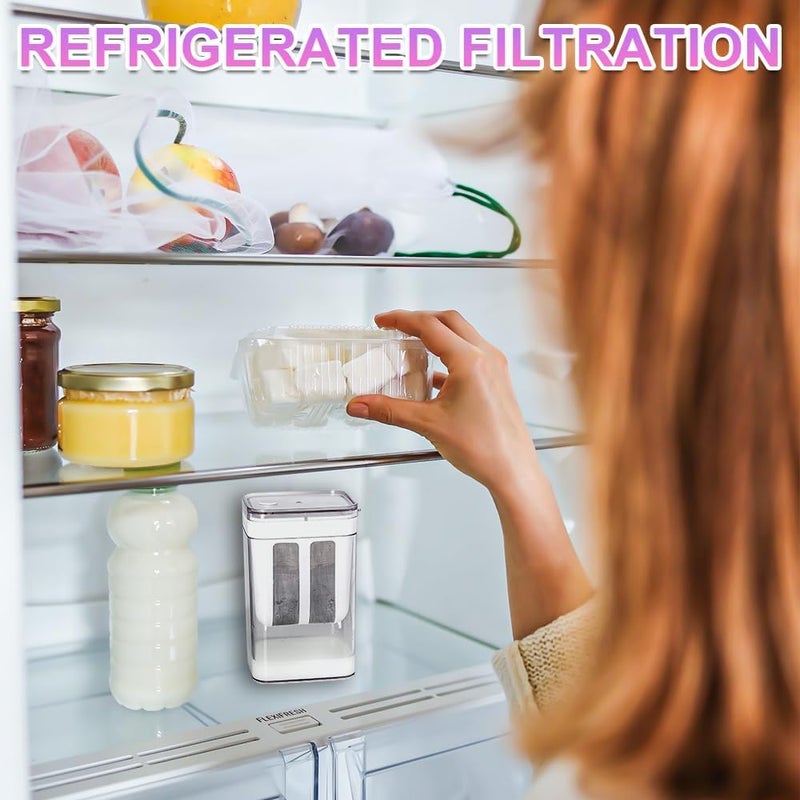 FBLXE 1100ML Yogurt StrainerYogurt Filter Milk Strainer with Fine Mesh BagLid and Scale Mark for Making Thick Greek YogurtSoybean MilkKefirBerriesSoupFruit JuiceCoffee - Image 4