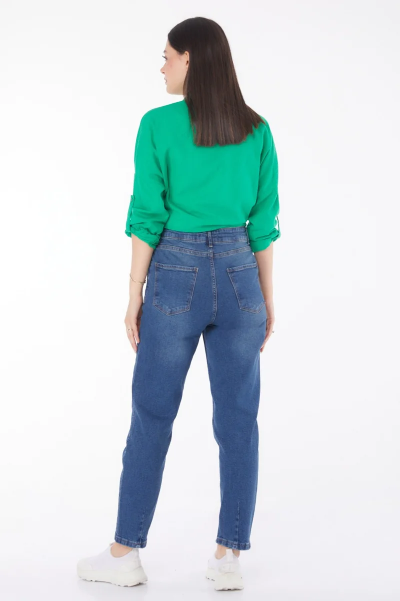 Tofisa Plain Mid Women's Blue Jeans - 25743