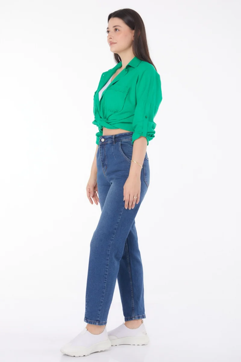 Tofisa Plain Mid Women's Blue Jeans - 25743