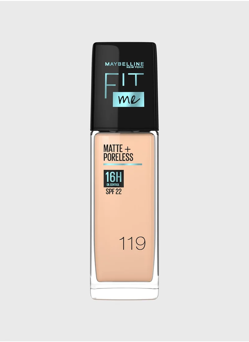 MAYBELLINE NEW YORK Fit Me Foundation Matte & Poreless Foundation 16H Oil Control with SPF 22 - 119