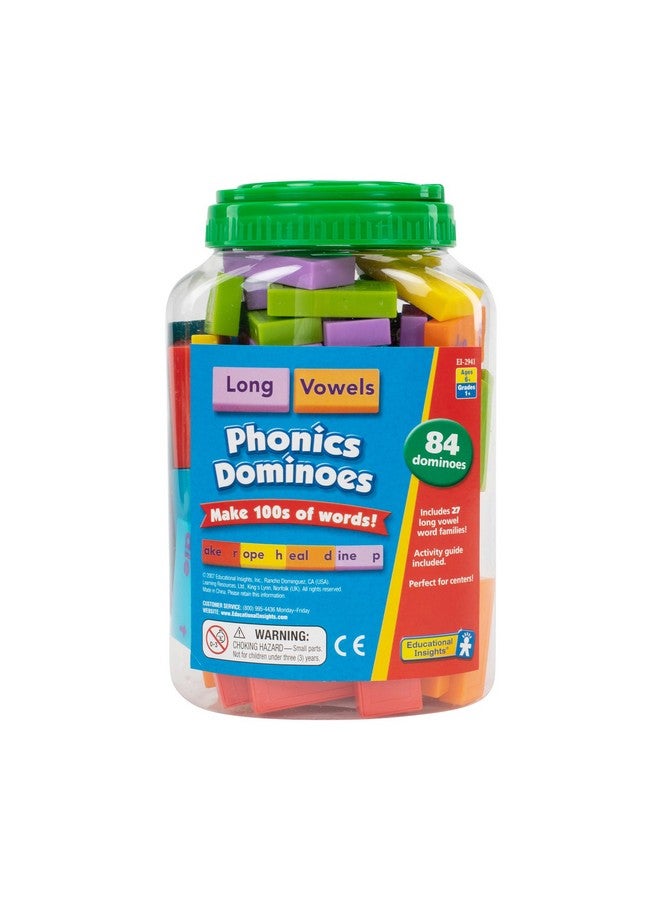 Educational Insights Phonics Dominoes Long Vowels Manipulative For Classroom & Home Set Of 84 Dominoes In 6 Colors Ages 6+ - Image 2