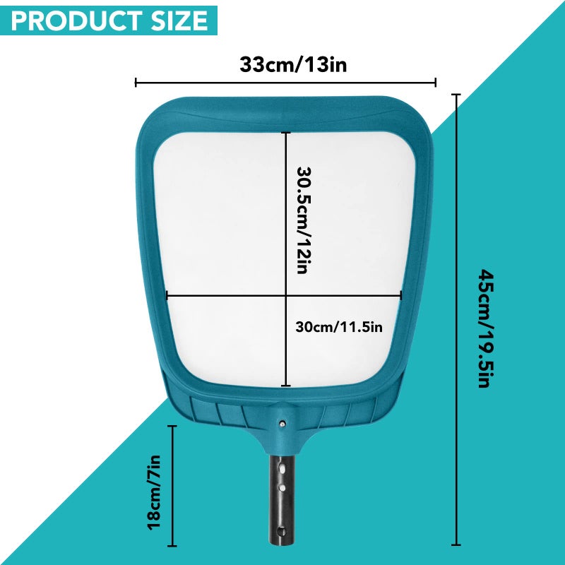 POOLWHALE Professional Pool Skimmer Net,Fine Mesh Net Bag,Heavy Duty Swimming Leaf Skimmer Cleaning Tool - Fast Cleaning,Debris Pickup Removal- Fits Standard Swimming Pool Poles(No Pole) - Image 2