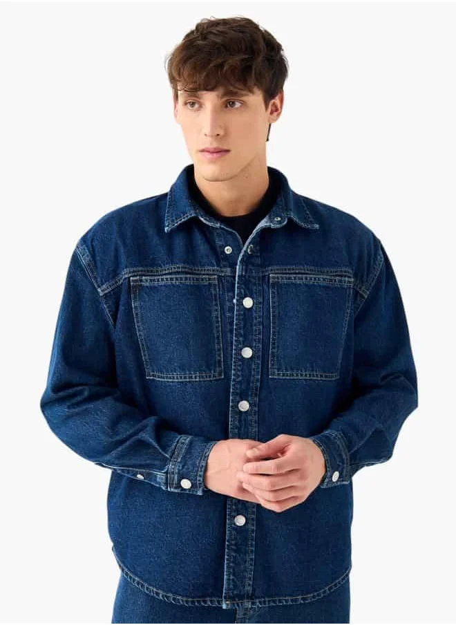 Lee Cooper Lee Cooper Relaxed Fit Denim Shirt with Pockets