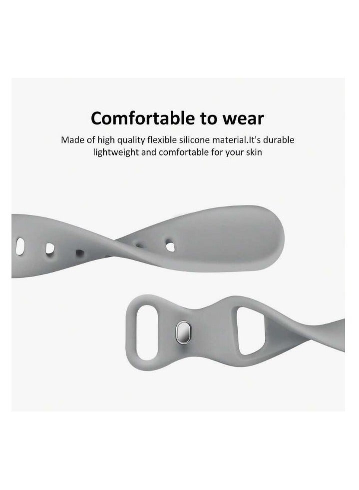 Bands Compatible with Apple Watch Ultra 49mm 45mm 44mm 42mm 41mm 40mm, Replacement Soft Silicone Strap for iWatch Ultra/Ultra 2 Series SE SE2 9 8 7 6 5 4 3 2 1 – Grey - Image 4