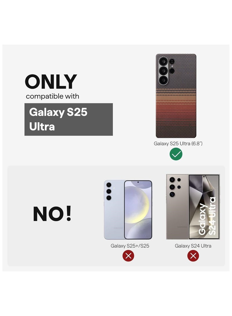 Case for Samsung Galaxy S25 Ultra with MagSafe, Slim  Light Minimalist Style Protective Cover, 1500D Aramid Fiber Made, Carbon Fiber Texture, Sunset - Image 5