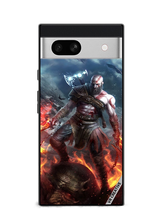 VR CREATIVE Protective Case Cover For Google Pixel 7a Kratos God Of War Game Design Multicolour - Image 1
