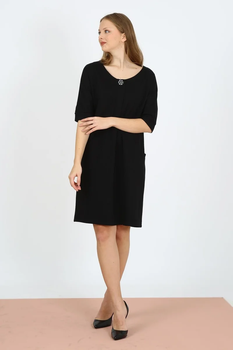 Alexander Gardi Midi Length Brooch Dress (B21-49800)