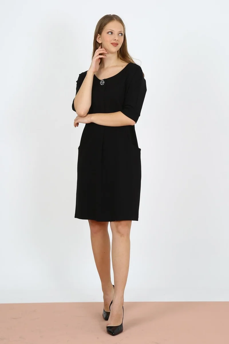 Alexander Gardi Midi Length Brooch Dress (B21-49800)