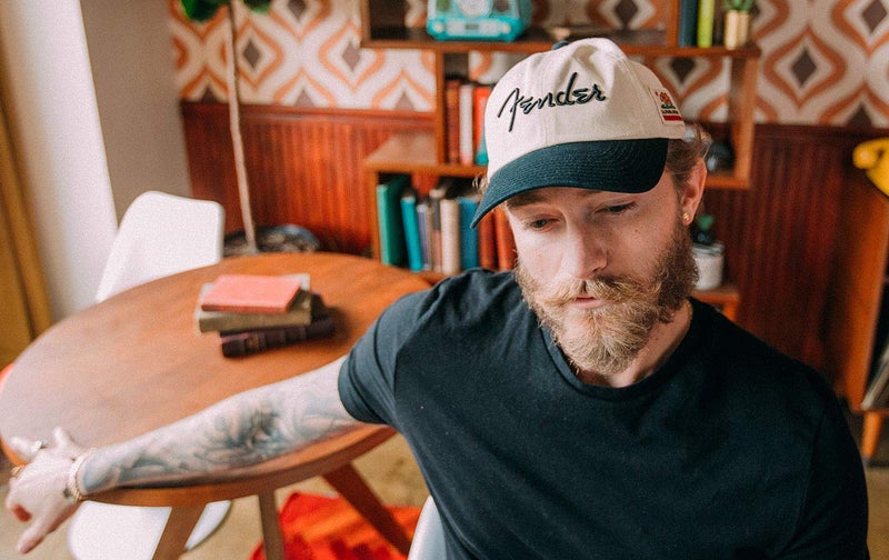 AMERICAN NEEDLE Fender Guitar Baseball Dad Buckle Strap Hat (FEND-1907A-IVBK) - Image 3