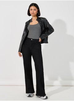 Styli Solid Knit Sleeveless Square Neck Bodysuit  - Image 2