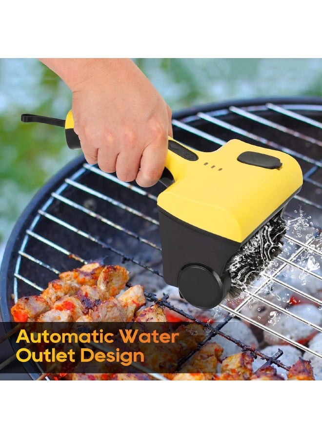 شاربدو فرشاة شواية كهربائية ، منظف شواية مع فرشين ، 360 درجة ملحقات شواء الفرشاة المنظف للبورسلين/ويبر/شواية الفحم - هدايا لمعالج الشواية/الرجال - Image 2