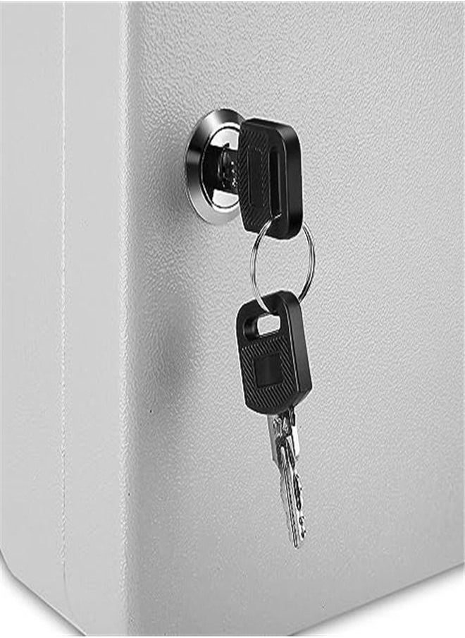 Goolsky - Goolsky Key Cabinet Key Lock Box Wall Mount with 40 Key Holder Organizer Locker Case, Colored Key Tags & Hooks Wall Mounted Lock Box for Keys Storage, Homes, Property, Hotels, Business (Gray) - Image 1