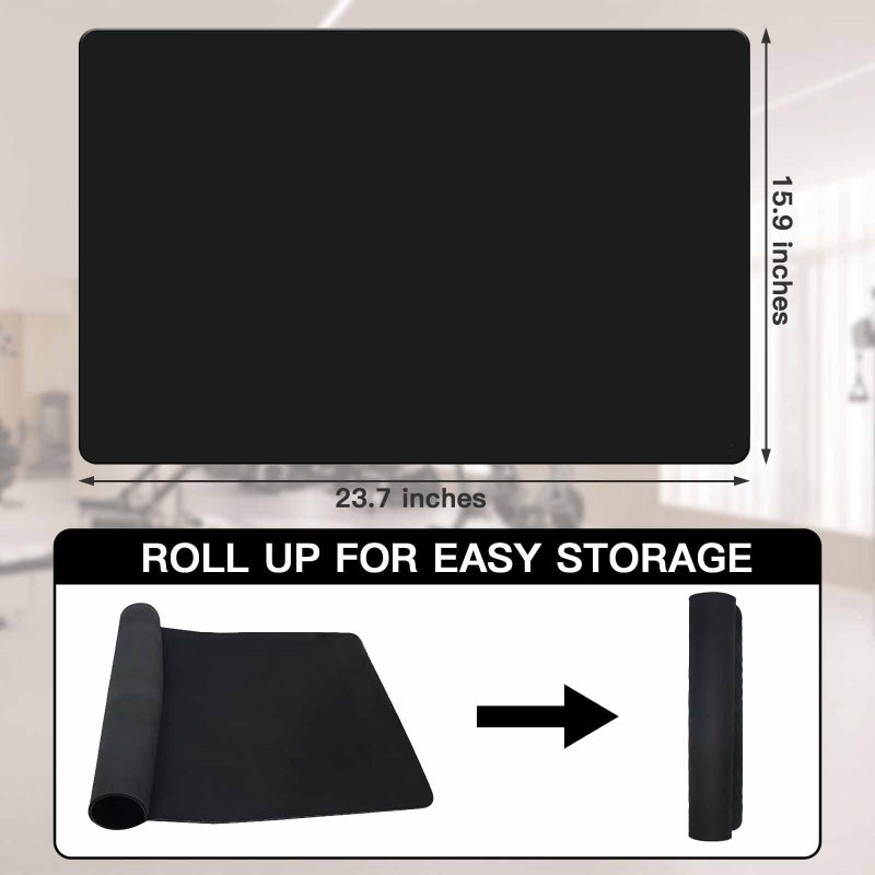 AIKESIWAY Non-Slip Elliptical Machine Mat - Durable Workout Mat for Under Desk Ellipticals, Seated Foot Pedal Exercisers, Floor Protection & Stability for Home Gym Equipment (23.7" x 15.9") (Black) - Image 2