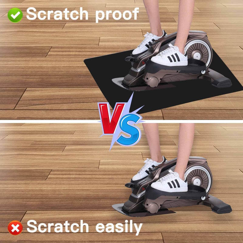 AIKESIWAY Non-Slip Elliptical Machine Mat - Durable Workout Mat for Under Desk Ellipticals, Seated Foot Pedal Exercisers, Floor Protection & Stability for Home Gym Equipment (23.7" x 15.9") (Black) - Image 3
