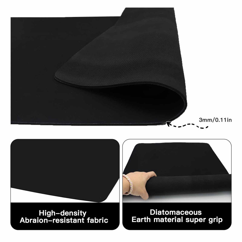 AIKESIWAY Non-Slip Elliptical Machine Mat - Durable Workout Mat for Under Desk Ellipticals, Seated Foot Pedal Exercisers, Floor Protection & Stability for Home Gym Equipment (23.7" x 15.9") (Black) - Image 5