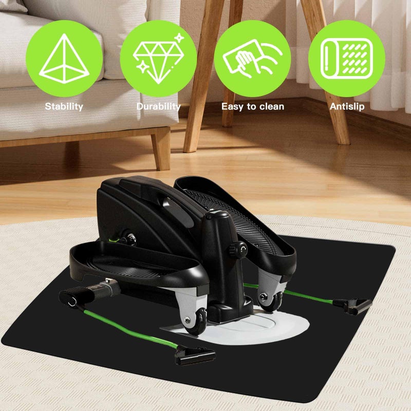 AIKESIWAY Non-Slip Elliptical Machine Mat - Durable Workout Mat for Under Desk Ellipticals, Seated Foot Pedal Exercisers, Floor Protection & Stability for Home Gym Equipment (23.7" x 15.9") (Black) - Image 4