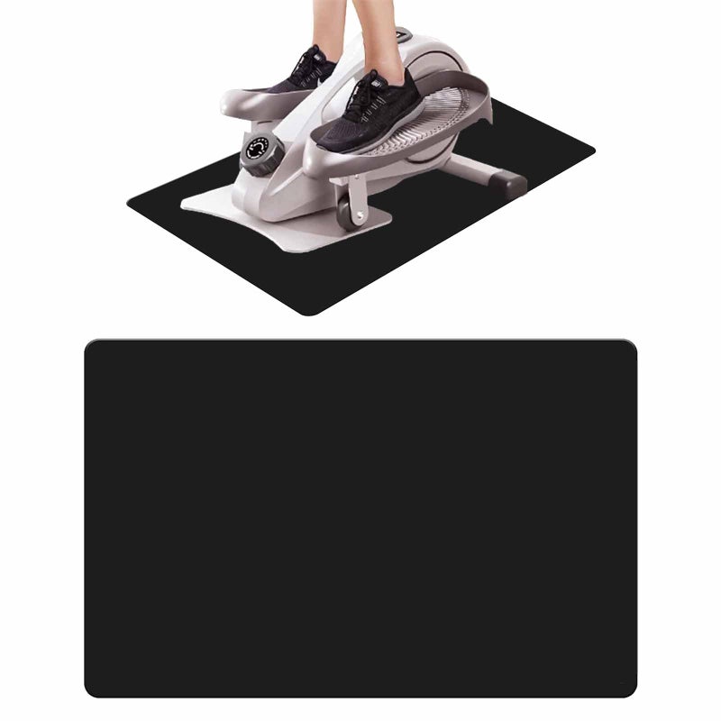 AIKESIWAY Non-Slip Elliptical Machine Mat - Durable Workout Mat for Under Desk Ellipticals, Seated Foot Pedal Exercisers, Floor Protection & Stability for Home Gym Equipment (23.7" x 15.9") (Black) - Image 1
