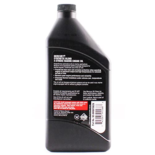 Mercury OEM Mercury 4-Stroke FC-W SAE 25W-40 Synthetic Blend Engine Oil One Quart - Image 2
