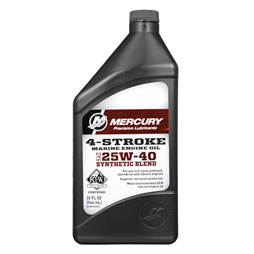 Mercury OEM Mercury 4-Stroke FC-W SAE 25W-40 Synthetic Blend Engine Oil One Quart - Image 1