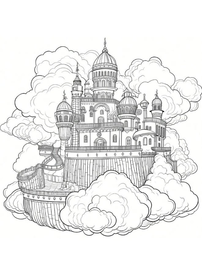 Capstro Detailed Coloring Book Collection – 24 Unique Designs Creative Coloring & Relaxing Art Activity Book for Kids Teens Adults Screen Free Fantasy Castle Coloring Illustrations – Fairy Castle - Image 5