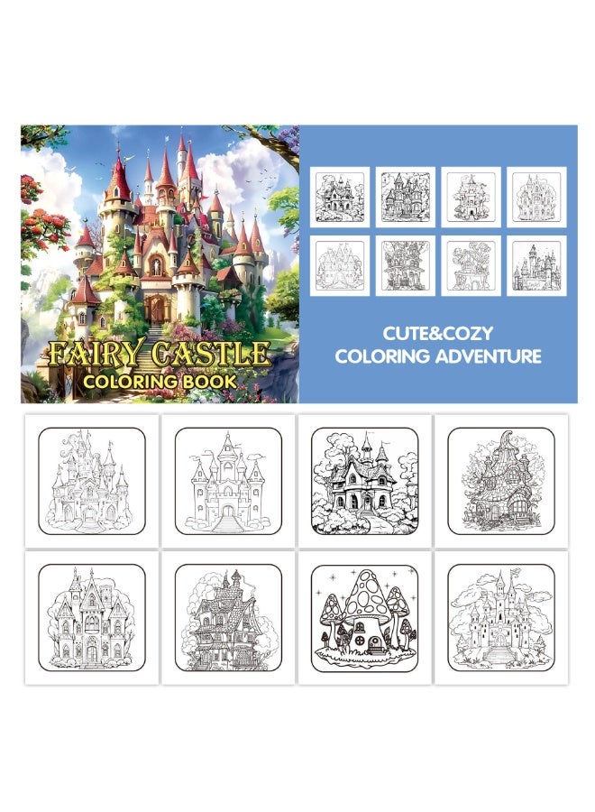 Capstro Detailed Coloring Book Collection – 24 Unique Designs Creative Coloring & Relaxing Art Activity Book for Kids Teens Adults Screen Free Fantasy Castle Coloring Illustrations – Fairy Castle - Image 2