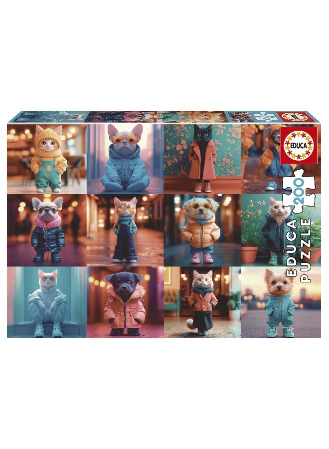 EDUCA لعبة الألغاز الحيوانية العصرية للأطفال 200 قطعة للأطفال من عمر 6 سنوات فما فوق (20219) - Image 1