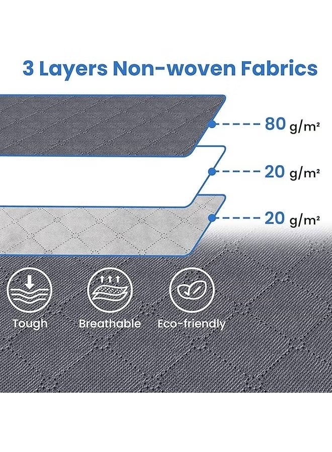 3-Piece Foldable Blanket Storage Bags Large Capacity Clothes Storage Box for Organizing Bedroom, Closet, Clothing, Sweater Organization Storage Containers with Lids and Handle, Clear Window 60×40×35cm(Grey) - Image 4