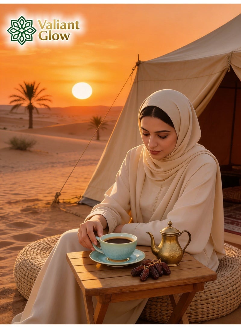 Valiant Glow Ceramic coffee cup set | Arabic coffee cups | Turkish coffee cups | Coffee cup and saucer | Green | 150ml - Image 3