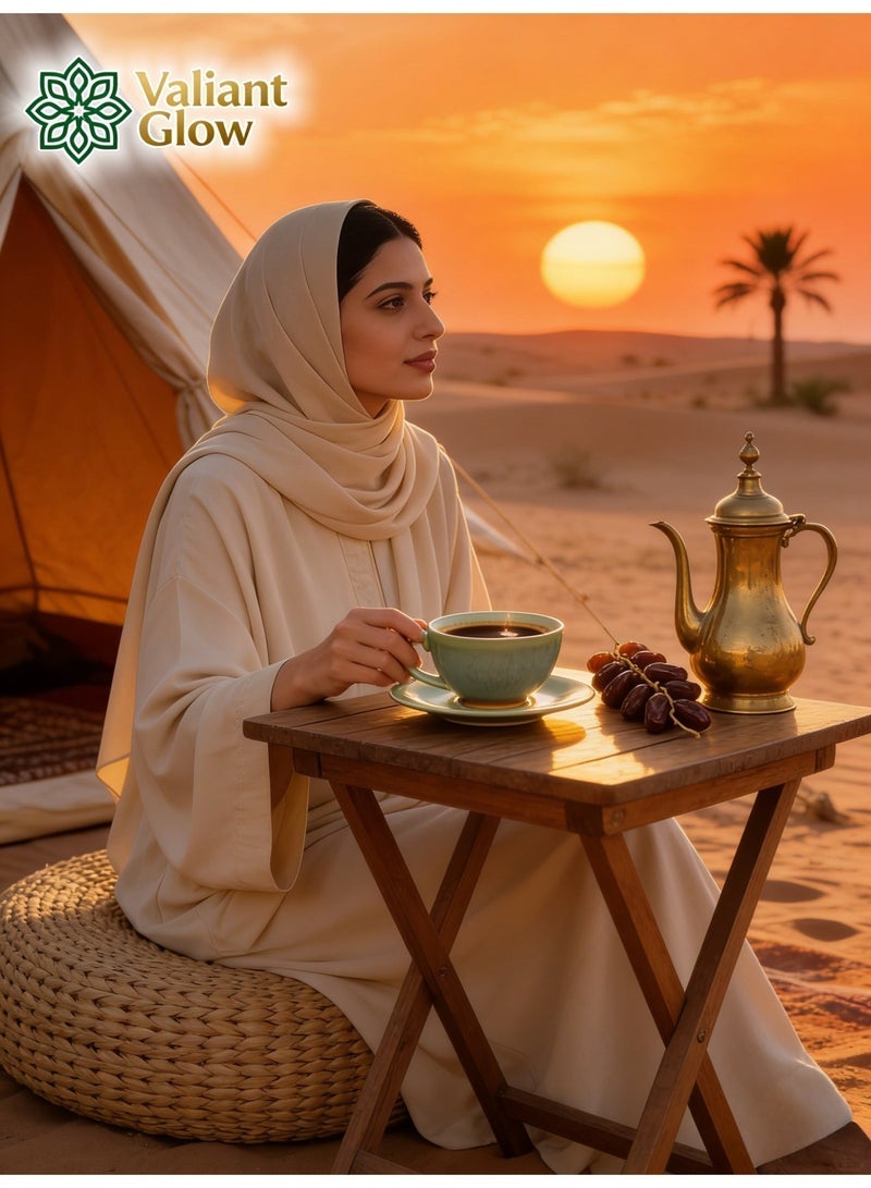Valiant Glow Ceramic coffee cup set | Arabic coffee cups | Turkish coffee cups | Coffee cup and saucer | Green | 150ml - Image 2