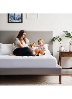 Rest Coral Fleece White Waterproof Mattress Protector Hypoallergenic Comfortable Breathable Stain-Resistant For Healthier Sleeping Experience Bedding Washable With 35 Cm Deep Pocket (120X200Cm)  - Image 2