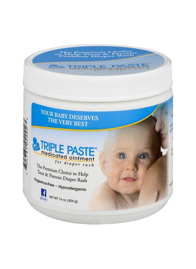 Triple Paste - كريم طفح الحفاضات hypoallergenic مرهم طبي للأطفال 16 أونصة (عبوة من 2) - Image 1