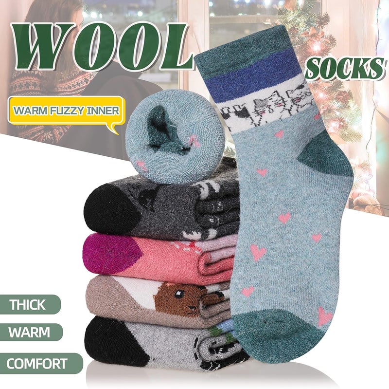 Velice Wool Socks for Women Merino Wool Boot Hiking Thick Thermal Warm Winter Crew Cushion Cozy Work Socks 5 Pairs - Image 5