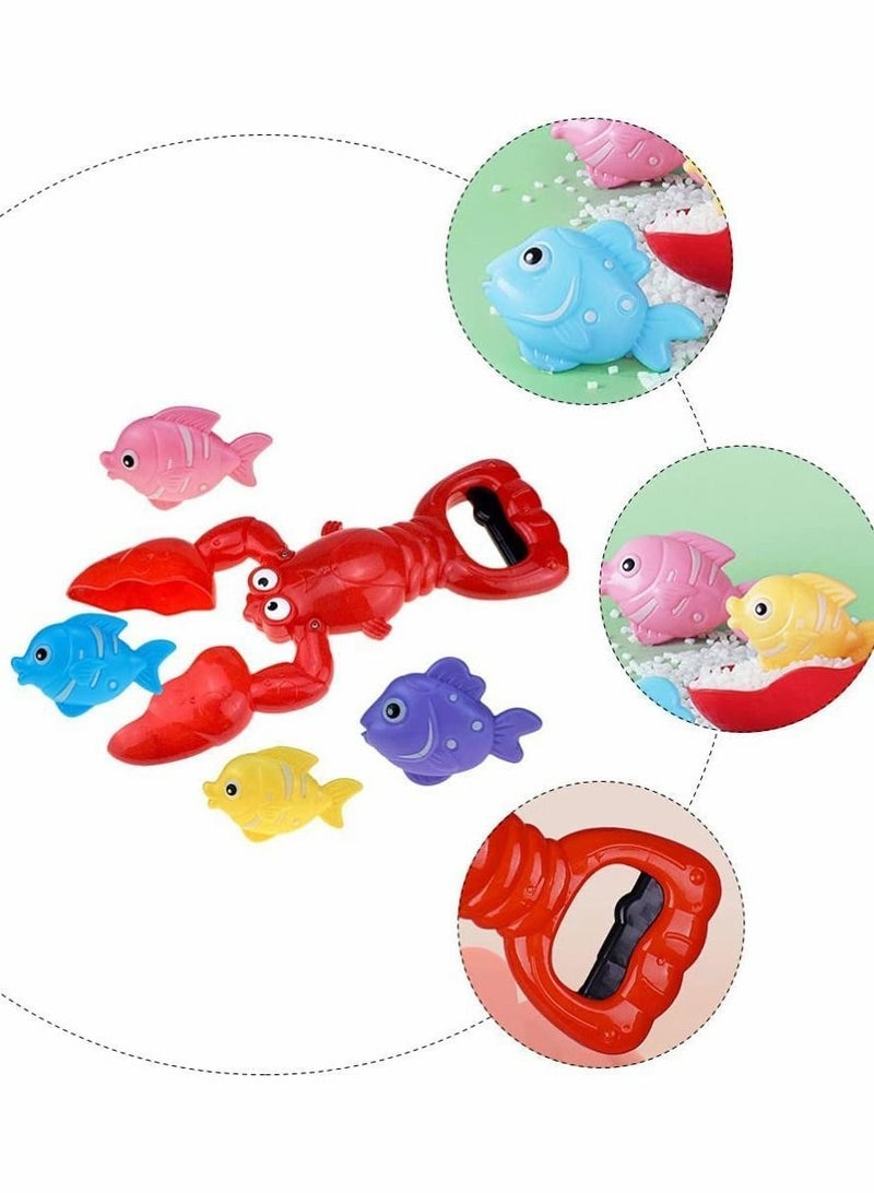 واي آند دي Baby Bath Toys, Lobster Grabber Toy Fun Bathroom Bathtub Toys Pool Time Educational Games for Toddlers & Kids, Include 4 Fish Toys(Small fish color random) - Image 5