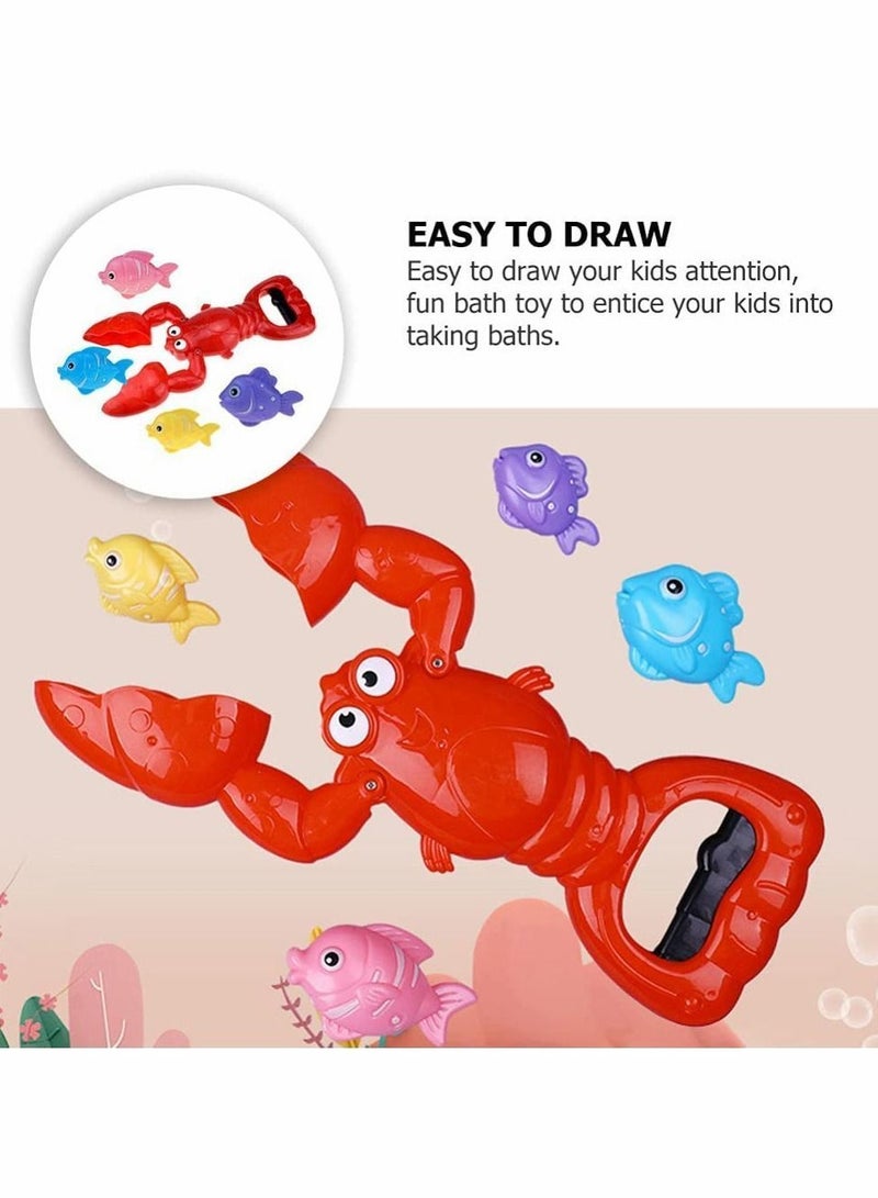 واي آند دي Baby Bath Toys, Lobster Grabber Toy Fun Bathroom Bathtub Toys Pool Time Educational Games for Toddlers & Kids, Include 4 Fish Toys(Small fish color random) - Image 4