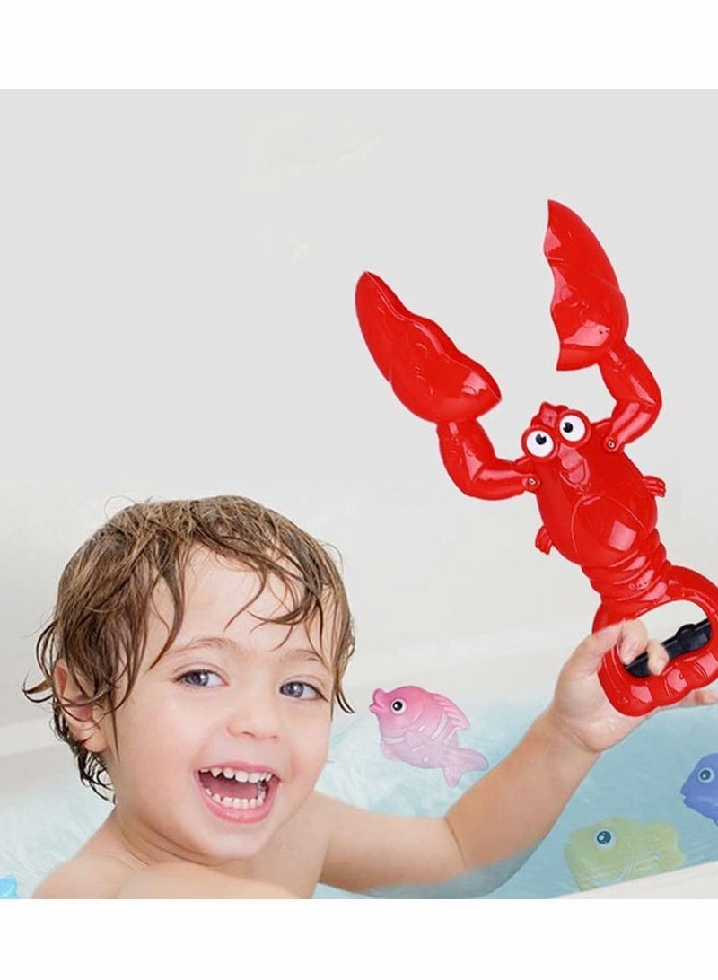 واي آند دي Baby Bath Toys, Lobster Grabber Toy Fun Bathroom Bathtub Toys Pool Time Educational Games for Toddlers & Kids, Include 4 Fish Toys(Small fish color random) - Image 2