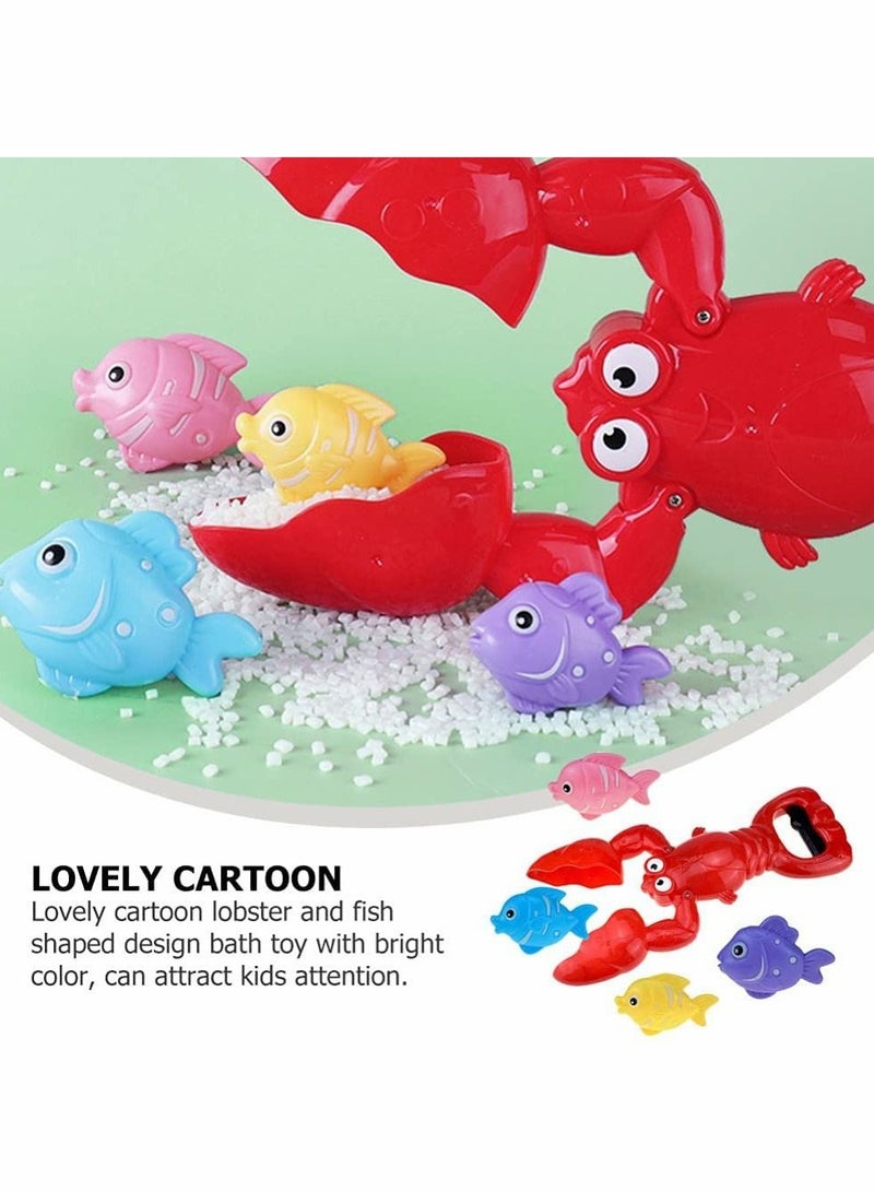 واي آند دي Baby Bath Toys, Lobster Grabber Toy Fun Bathroom Bathtub Toys Pool Time Educational Games for Toddlers & Kids, Include 4 Fish Toys(Small fish color random) - Image 3