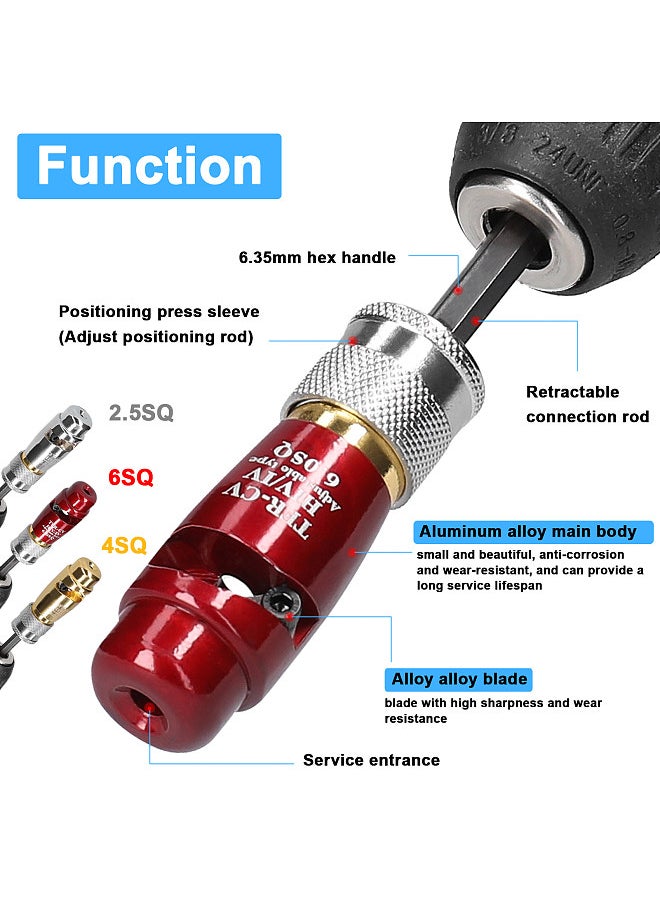 Generic Aluminum Alloy Electric Wire Stripper Cable Peeling Stripper Practical Rotary Stripping Tool Compatible with A Variety of Electric Drills 4SQ  - Image 3